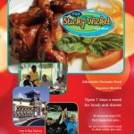 Magazine ad for Sticky Wicket restaurant in Antigua